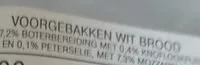 Mängden socker i Voorgebakken wit brood