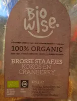 Mängden socker i Biscuits coco et canneberges - BioWise - 175 g