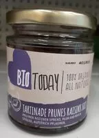 Mängden socker i Bio today tartibade prunes raisins secs