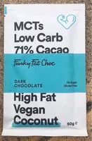 Mängden socker i MCTs Low Carb 71% cacao