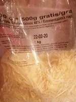 Mängden socker i Emmental mix râpé