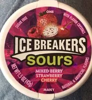 Mängden socker i Ice Breakers Sours Mixed Berry, Strawberry, Cherry