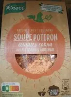 Mängden socker i Knorr Naturellement gourmand Soupe Déshydratée Potiron Lentille Corail 66g