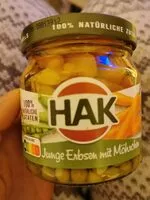 Mängden socker i HAK Junge Erbsen mit Möhren