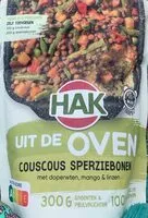Mängden socker i Uit de oven couscous met sperziebonen