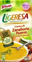 Mängden socker i Crema de zanahoria, puerro y cebolla