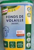 Mängden socker i KNORR Fonds de volaille faible teneur en sel déshydraté 1kg jusqu'à 66L