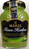 Mängden socker i Moutarde préparée aux 3 Herbes Maille