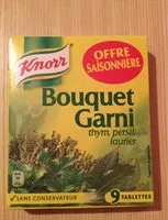 Mängden socker i Knorr Bouillon Cube Bouquet Garni Thym Persil Laurier 9 Cubes 99g