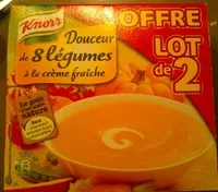 Mängden socker i Douceur de 8 légumes à la crème fraîche (lot de 2)