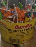 Mängden socker i Tubo 150 Sucettes Fruits Crest