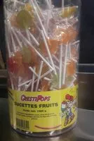 Mängden socker i Sucettes fruits