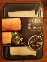 Mängden socker i Rollitos de espinacas