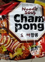 Mängden socker i Instant Noodle Cham-Pong Ramyun