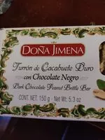 Mängden socker i Turron cacahuète duro con chocolate negro