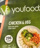 Mängden socker i Chicken & veg with Thai green curry sauce