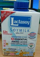 Mängden socker i แลคตาซอย สูตรไม่เติมน้ำตาลทราย