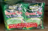 Mängden socker i Instant green tea with cream sugar