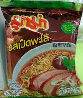 Mängden socker i มาม่ารสเป็ดพะโล้