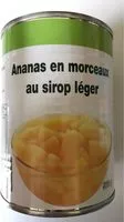 Mängden socker i Ananas en morceaux au sirop léger