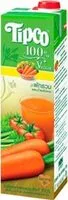 Mängden socker i Tipco 100% Mixed Vegetable and Fruit Juice 1,000 ML.