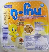 Mängden socker i โยเกิร์ตพร้อมแผ่นข้าวโพดอบกรอบเคลือบโกโก้
