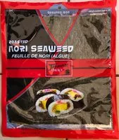 Mängden socker i Roasted Nori Seaweed - Feuille de nori (algue)