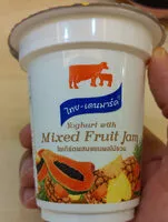 Mängden socker i โยเกิร์ตผสมผลไม้รวม
