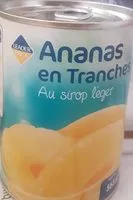 Mängden socker i Ananas en tranches au sirop léger
