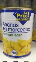 Mängden socker i Ananas en morceaux