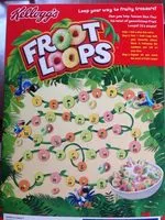 Mängden socker i Kellogs Froot Loops 160g E-1B