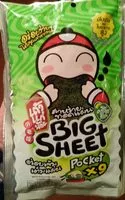 Mängden socker i Taokaenoi Seaweed Big Sheet Classic 40G.