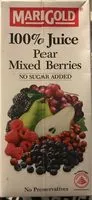 Mängden socker i Marigold 100% Pear Mixed Berries