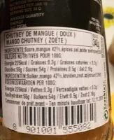 Mängden socker i Mango Chutney Sweet