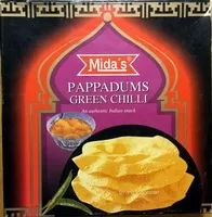 Mängden socker i Papadums Green Chili