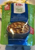 Mängden socker i Gits ready meals Chickpea Masala