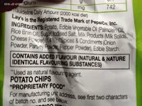 Mängden socker i Lays Cream and Onion Patato Chips