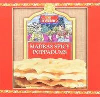Mängden socker i Madras spicy poppadums