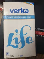 Mängden socker i Verka toned homogenized milk