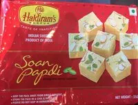 Mängden socker i Haldiram's Soan Papdi (indian Sweets)