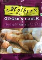 Mängden socker i Mothers Rec Pastes Ginger Garlic