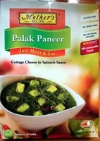 Mängden socker i Palak Paneer Cottage Cheese in Spinach Sauce - Just Heat and Eat