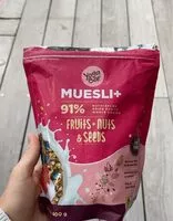 Mängden socker i Muesli: fruits + nuts & seeds