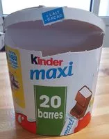 Mängden socker i Kinder Maxi 20 barres