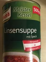 Mängden socker i Linsensuppe mit Speck