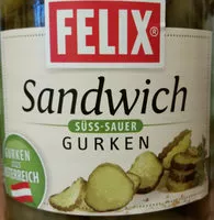 Mängden socker i Sandwich Gurken süß-sauer