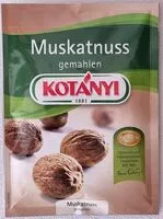 Mängden socker i Muskatnuss gemahlen