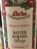 Mängden socker i D‘arbo Sommersirup Rote Ribisel