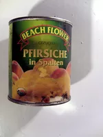 Mängden socker i Pfirsiche in Spalten (gezuckert)