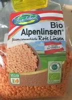 Mängden socker i Bio Alpenlinsen, Rote Linsen